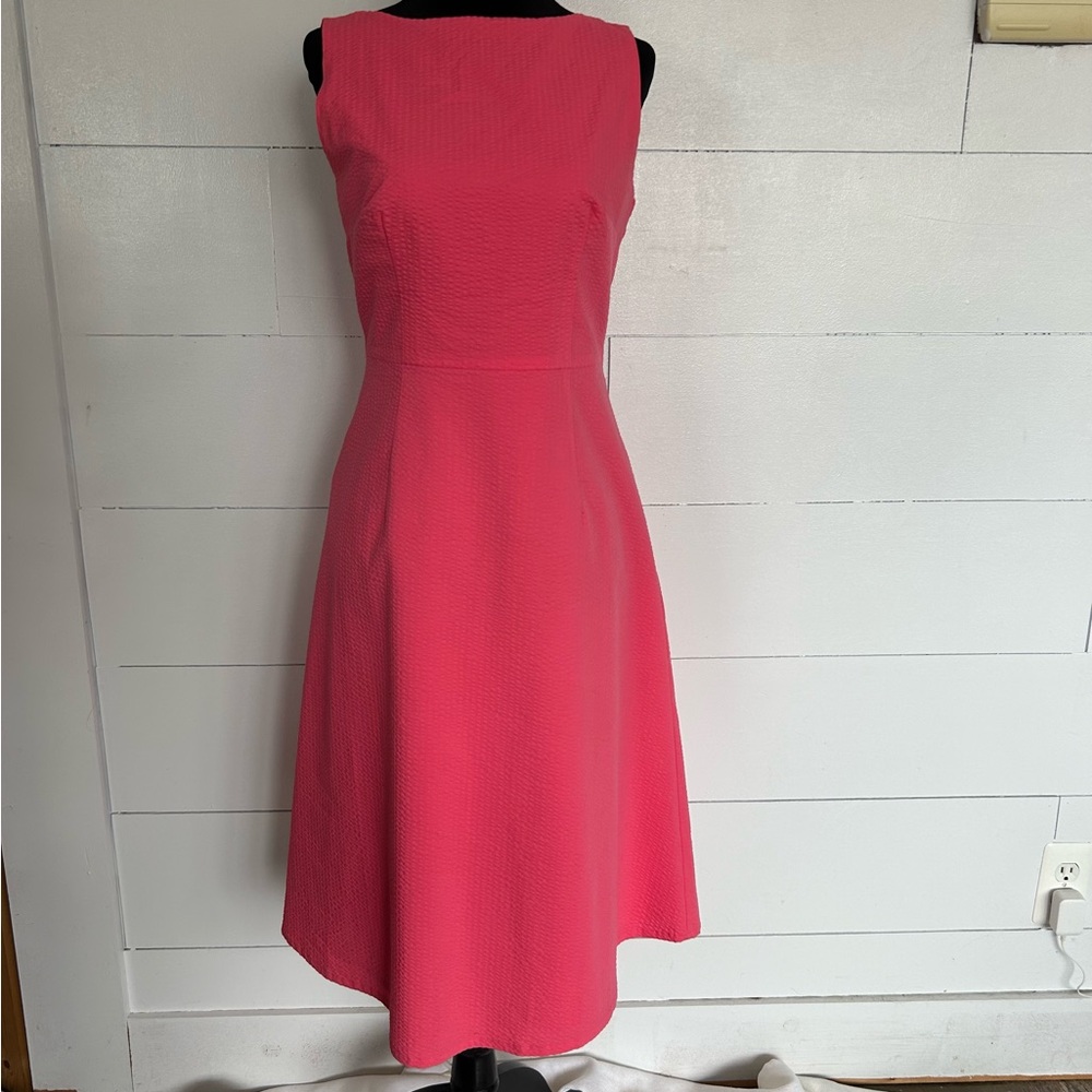 Isaac Mizrahi Hot Pink Textured Midi Dress